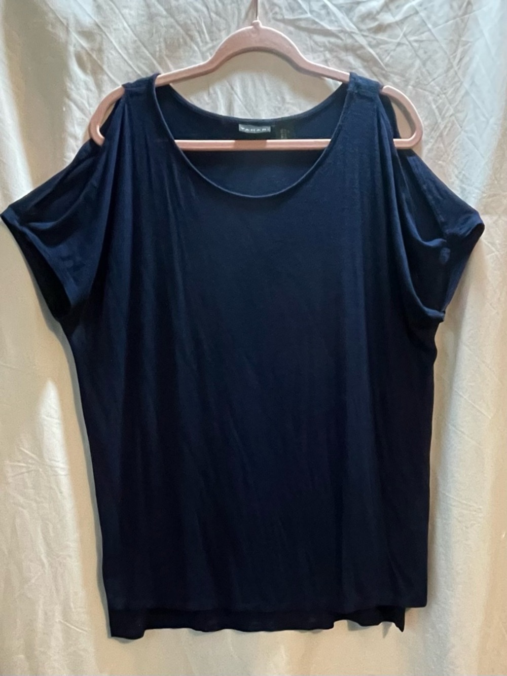 Women's Navy Cold-Shoulder Top